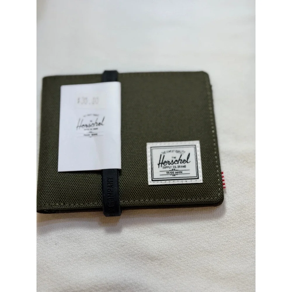 Herschel Supply Co. Charlie Cardholder Mens OS Black Olive NEW Bifold Canvas